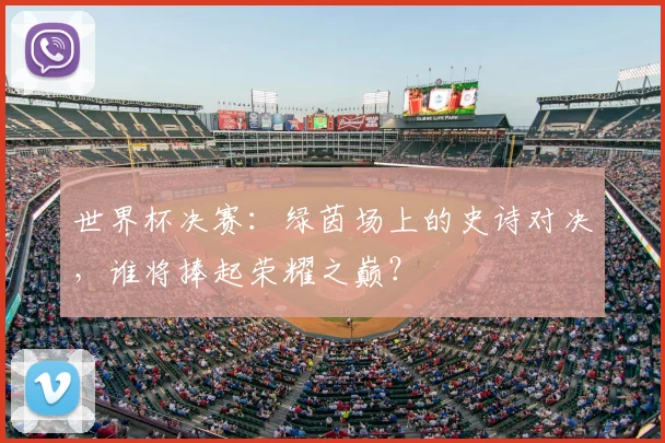 世界杯决赛：绿茵场上的史诗对决，谁将捧起荣耀之巅？
