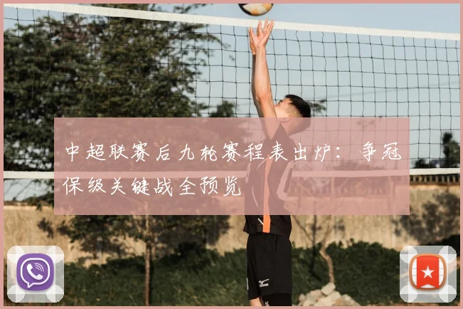 中超联赛后九轮赛程表出炉:争冠保级关键战全预览